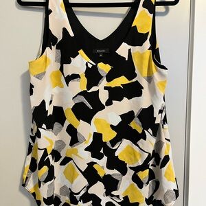 RW&CO. Vibrant Yellow and Black Patterned Tank Top